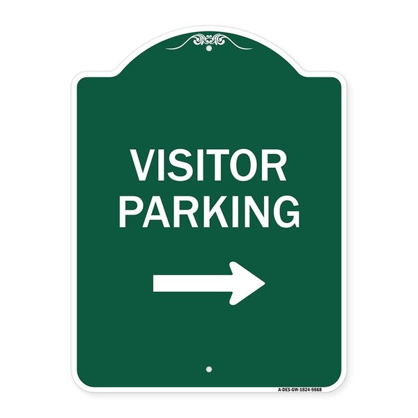 Signmission Visitor-parking Right Heavy-Gauge Aluminum Architectural Sign, 24" x 18", GW-1824-9868 A-DES-GW-1824-9868